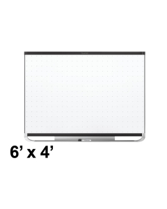 Quartet Prestige 2 Total Erase 6' x 4' Aluminum Frame Magnetic Grid Painted Steel Whiteboard (Shown in Black)