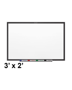 Quartet DuraMax 3' x 2' Black Frame Porcelain Magnetic Whiteboard