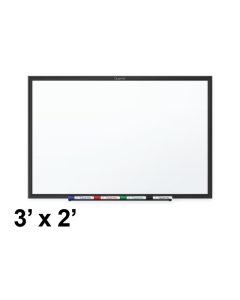 Quartet Classic Series 3 x 2 Black Aluminum Frame Melamine Whiteboard