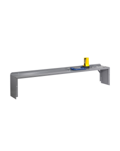 Tennsco Workbench Risers with End Supports - Accessories not included. Shown in Medium Grey.