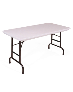 Correll Heavy-Duty 48" W x 24" D Height Adjustable 17" - 27" Rectangular Folding Table (Shown in Granite)