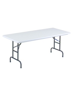 Correll Heavy-Duty 60" W x 30" D Height Adjustable 17" - 27" Rectangular Folding Table (Shown in Grey)