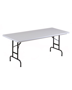 Correll Heavy-Duty 72" W x 30" D Height Adjustable 17" - 27" Rectangular Folding Table (Shown in Grey)