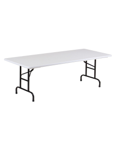 Correll Heavy-Duty 96" W x 30" D Height Adjustable 17" - 27" Rectangular Folding Table (Shown in Grey)