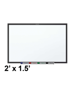 Quartet Classic 2 ft. x 1.5 ft. Black Frame Melamine Whiteboard