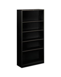 HON Brigade S72ABCP 5-Shelf Metal Bookcase in Black