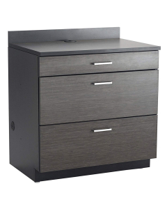 Safco 36" W x 25" D 3-Drawer Hospitality Base Cabinet (Shown in Black)