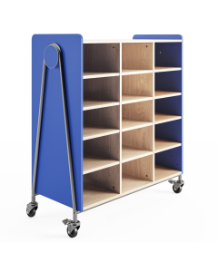 Safco Whiffle 48" H Classroom Cubbie-Tray Storage Unit (Shown in Navy)