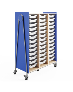 Safco Whiffle 60" H Classroom Cubbie-Tray Storage Unit with Trays (Shown in Blue)