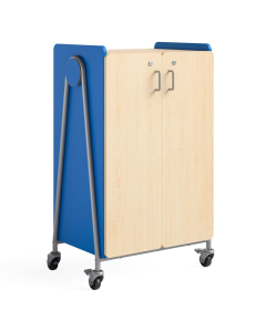 Safco Whiffle 48" H Classroom Storage Cabinet with Trays (Shown in Navy)