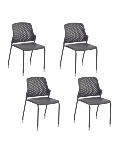 Safco Next Polypropylene Plastic Guest Stacking Chair, 4-Pack (Shown in Black)