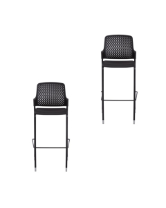 Safco Next Polypropylene Plastic Bistro Height Guest Stacking Chair, Pack of 2 (Shown in Black)