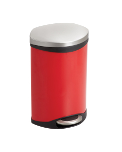 Safco 3 Gal. Ellipse Step-On Trash Can, Red 