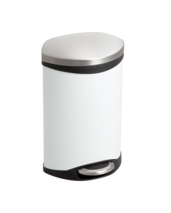 Safco 3 Gal. Ellipse Step-On Trash Can, White