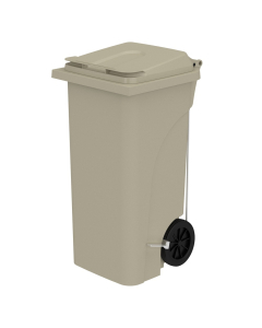 Safco 32 Gal. Plastic Step-On Trash Receptacle (Shown in Tan)