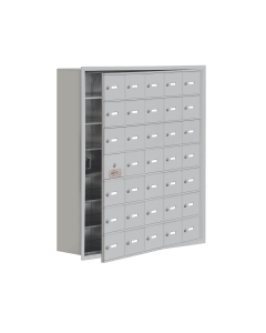 Salsbury 19100 Series Cell Phone Lockers (Shown in Aluminum, Recessed Mount)