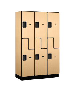 Salsbury 27000 Series 15" Wide x 6' High 'S' Style Designer Wood Lockers Shown in Maple, Side Panel Sold Separately