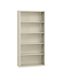 Sandusky 36" W x 12" D x 72" H Welded Steel Stationary Bookcase, Assembled (Shown in Putty)