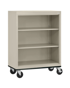 Sandusky 36" W x 18" D x 42" H Mobile Welded Steel Bookcase, Assembled (Shown in Putty)