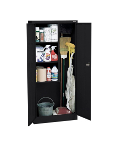 Sandusky 30" W x 15" D x 66" H Janitorial Combination Storage Cabinet, Assembled (Shown in Black)