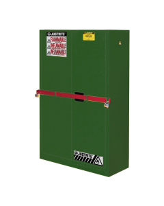 Just-Rite High Security SC29884P Self Close Two Door Pesticides Safety Cabinet with Steel Bar, 45 Gallons, Green