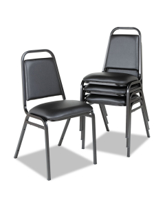 Alera Padded Vinyl Stacking Chair, 4-Pack