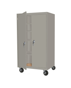 Steel Cabinets USA 36" Wide Mobile Storage Cabinets Shown in Dove Grey