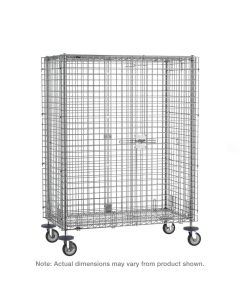 Metro qwikSLOT 68" H Security Cart With 2 Swivel Casters, 2 Brake, Plated Horn, Chrome