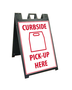 National Marker 25" x 45" Curbside Pickup A-Frame Floor Sign Stand