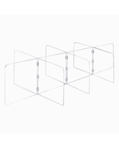 Pacesetter 116" W x 45.25" D x 23.5" H Freestanding 10-Panel Clear Acrylic Plexiglass Tabletop Safety Partition