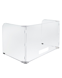 Pacesetter Freestanding Clear Acrylic Plexiglass 3-Sided Sneeze Guard for Desks