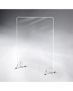 Pacesetter 31.5" W x 35" H Freestanding Clear Acrylic Plexiglass Sneeze Guard with Pass-Through
