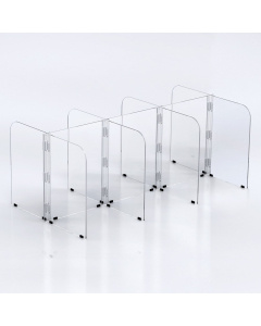 Pacesetter 58" W x 28" D x 22" H 6-Person Freestanding Clear Acrylic Plexiglass Tabletop Divider Partition