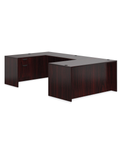 Offices to Go SL-A U-Shaped Straight Front Office Desk with Pedestals (Shown in Mahogany)