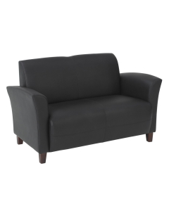 Office Star Breeze Eco-Leather Wood Loveseat (Shown in Black)