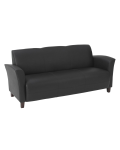 Office Star Breeze Eco-Leather Wood Sofa (Shown in Black)