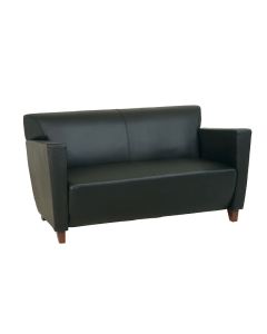 Office Star Leather Wood Loveseat