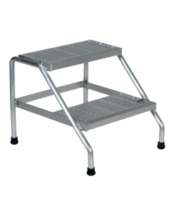 Vestil Aluminum 2-Step Stand 500 Lb. Capacity, Silver