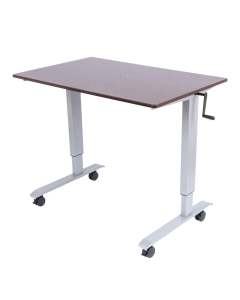 Luxor 48" W x 30" D Crank 32" - 48" Height Adjustable Standing Desk, Dark Walnut/Silver