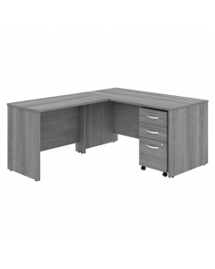 Bush Business Furniture Studio C 60" W L-Shaped Office Desk with Mobile Pedestal (Shown in Light Grey)
