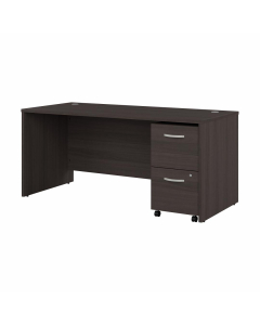 Bush Furniture Studio C 66" W x 30" D Office Desk with 2-Drawer Mobile File Cabinet (Shown in Dark Greye)
