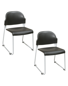 Office Star Work Smart 2-Pack Sled Base Plastic Stacking Chair (Shown in Black)