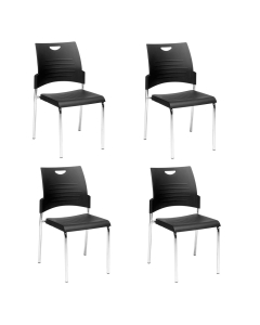 Office Star 4-Pack Straight Leg Plastic Stacking Chair