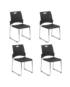 Office Star 4-Pack Sled Base Plastic Stacking Chair