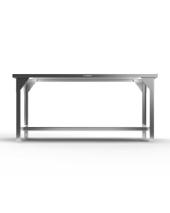 Strong Hold 7-Gauge Steel Fixed Height Stainless Steel Shop Table with 1 Bottom Shelf