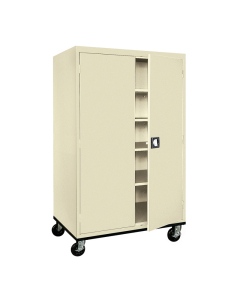 Sandusky 46" W x 24" D x 78" H Transport Mobile Storage Cabinet, Assembled (Shown in Putty)