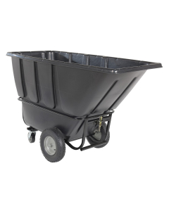 Vestil 1 Cubic Yard Towable Plastic Tilt Cart Bulk Truck, 2100 Lb Load, Black