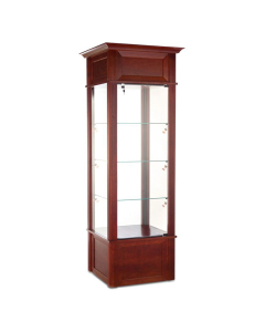 Tecno Molded Square Tower Display Case 25.5" W x 25.5" D x 82" H (Shown in Sienna Cherry)