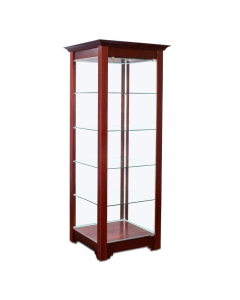 Tecno Square Tower Display Case 22.5" W x 25.5" D x 76" H (Shown in Sienna Mahogany)