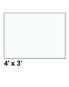 U Brands 4' x 3' Silver Aluminum Frame Melamine Whiteboard